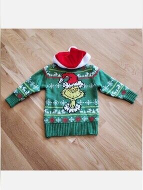 The Grinch Knit Holiday Sweater with Hat-NWT